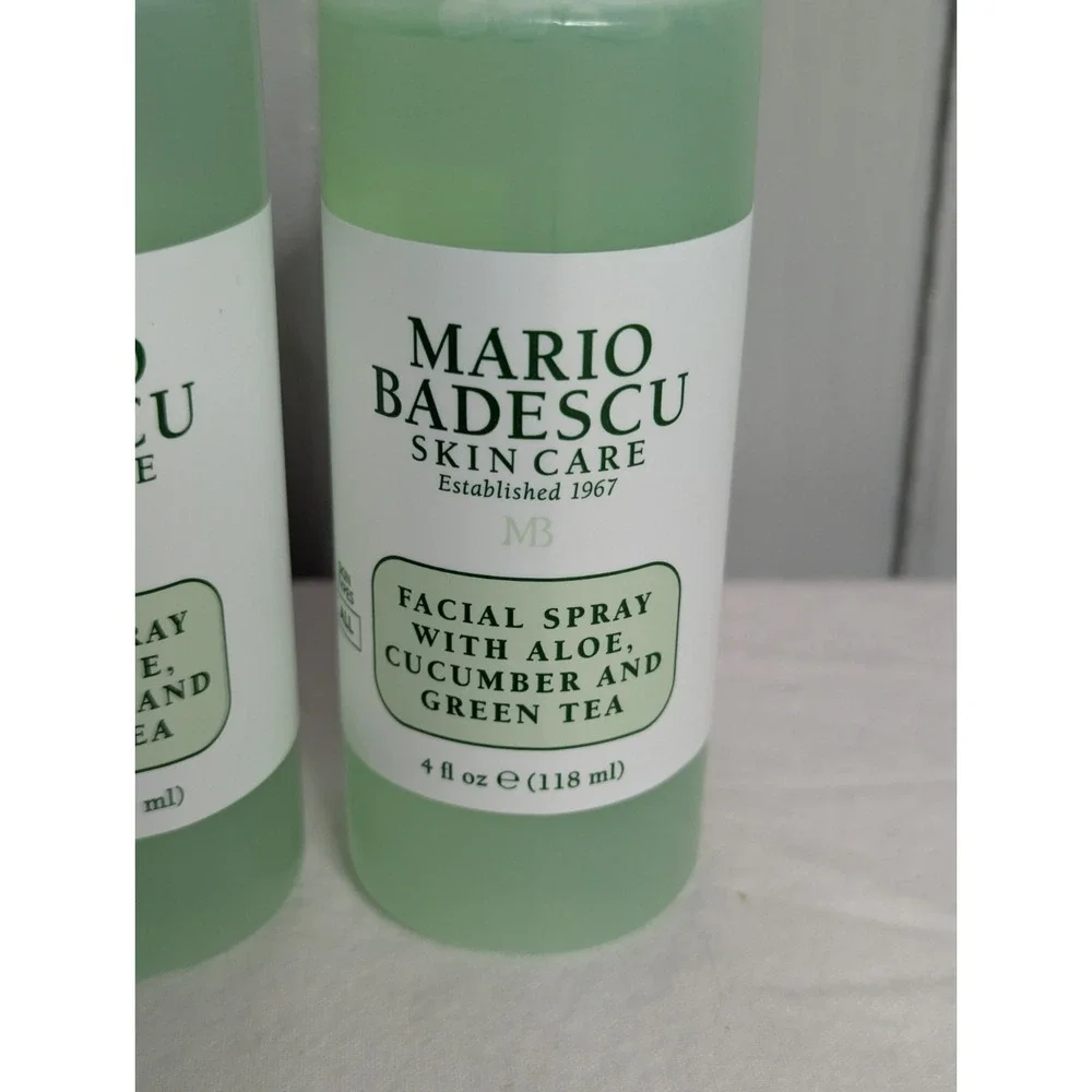 2 lot Mario Badescu skin care 4oz facial spray Aloe cucumber green Tea brand NEW
